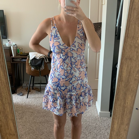 Maaji Tiered Mini Dress in Planning Dreams. Size M - Picture 4 of 5